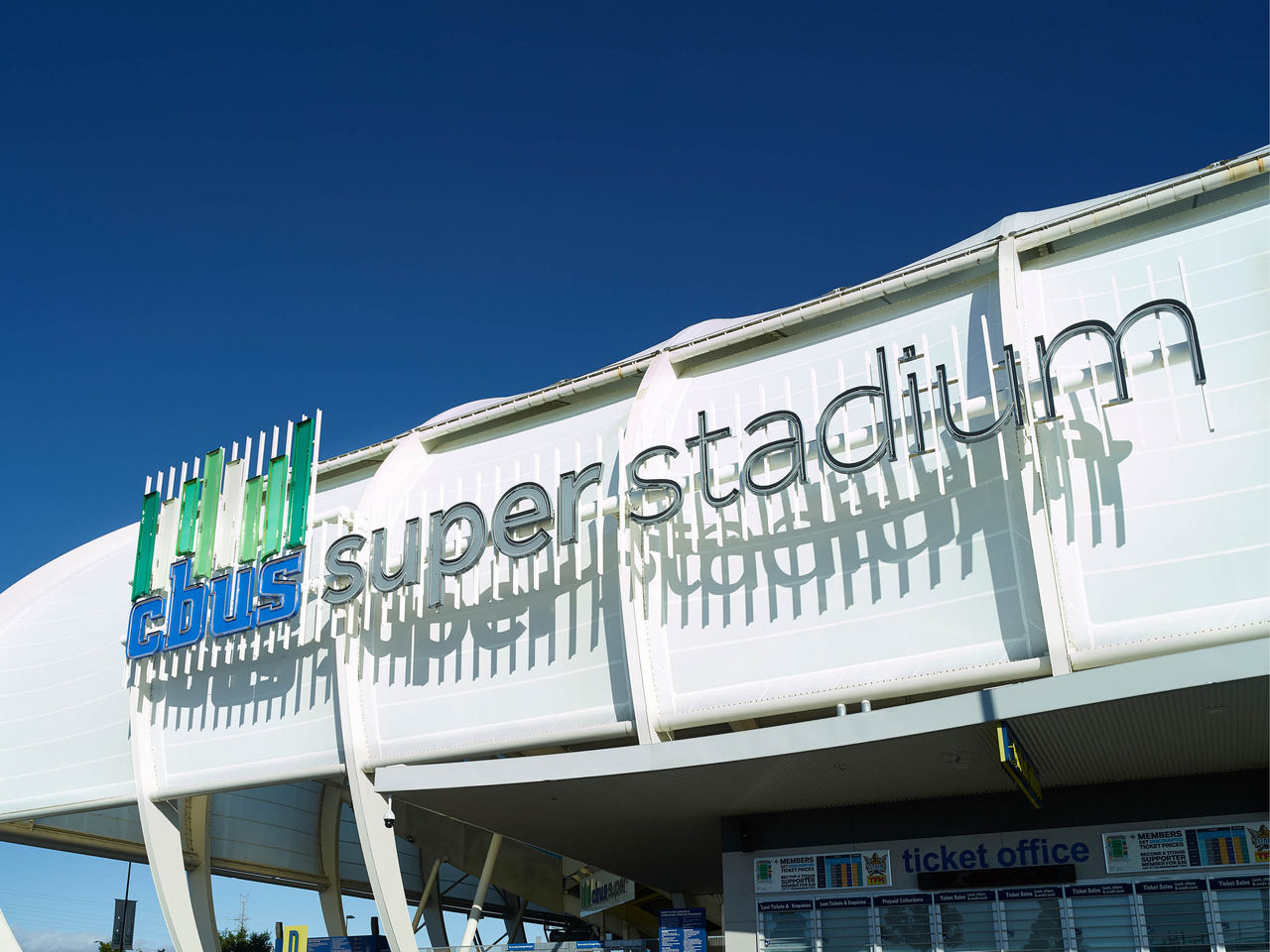 Cbus Super Stadium sign on venue