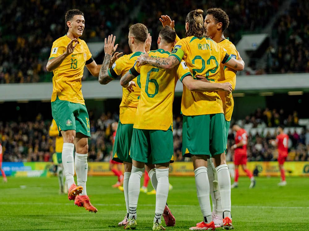 Socceroos Celebrating on field