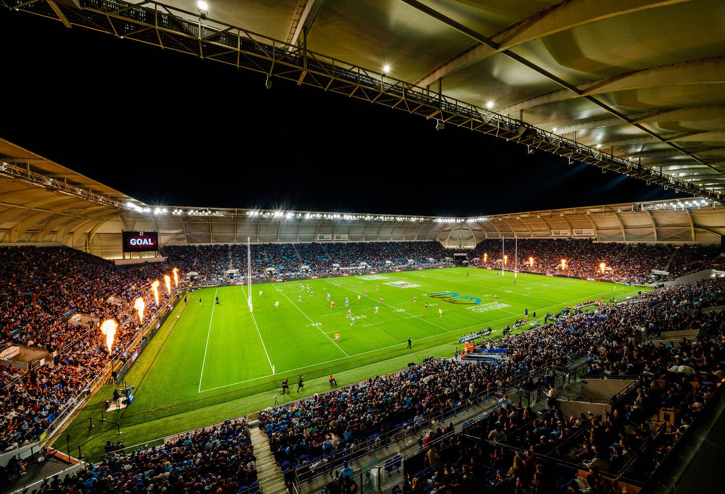 Evening - State of Origin Fireworks with view of crowd & FOP