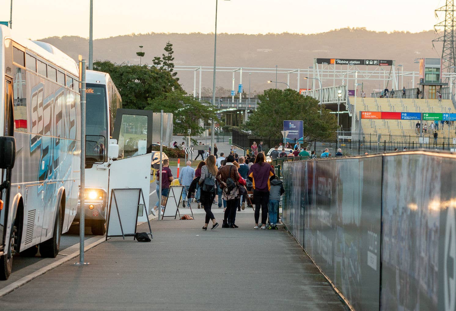 Patrons exiting Buses at Transport Hub